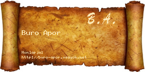Buro Apor névjegykártya